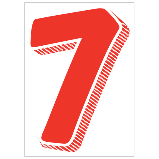 Number Window Stickers - 7-1/2" Various Colors