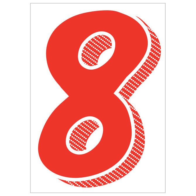 7-1/2" Red & White