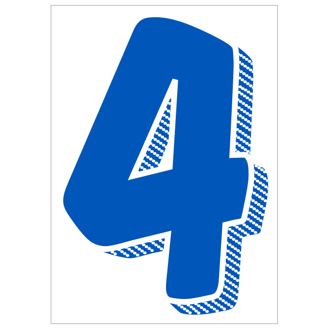 7-1/2" Med. Blue & White