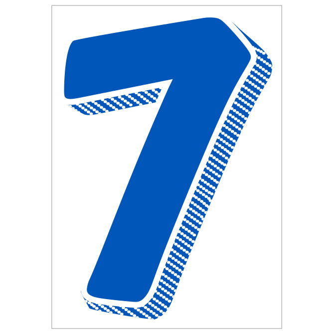 7-1/2" Med. Blue & White