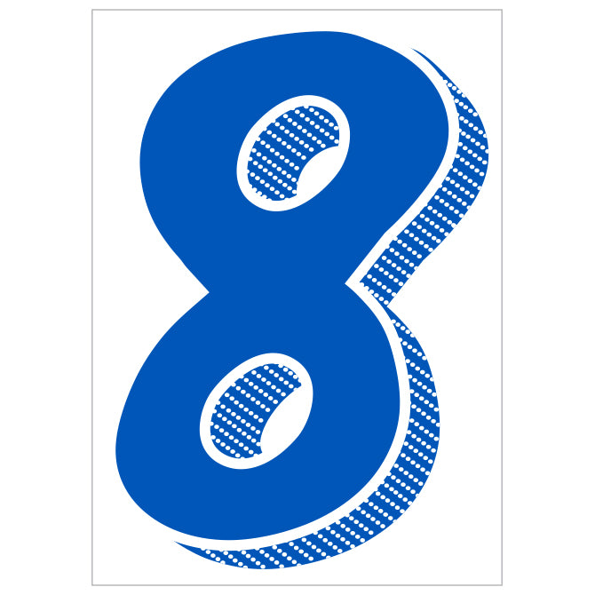 7-1/2" Med. Blue & White