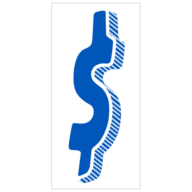 7-1/2" Med. Blue & White