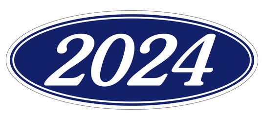Oval Year Window Stickers