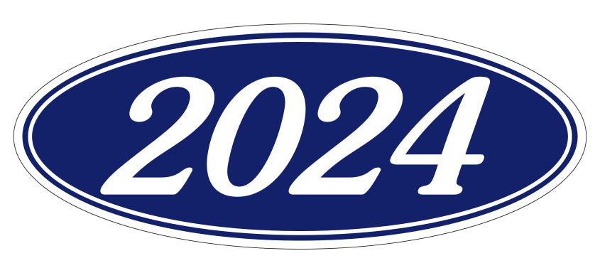Oval Year Window Stickers