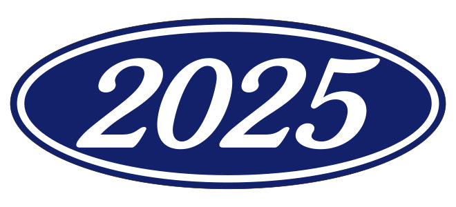 Oval Year Window Stickers