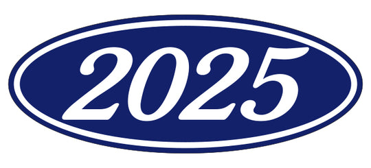 Oval Year Window Stickers