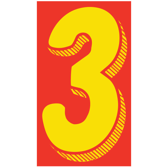 Number Window Stickers - 11-1/2" Various Colors