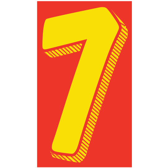 Number Window Stickers - 11-1/2" Various Colors