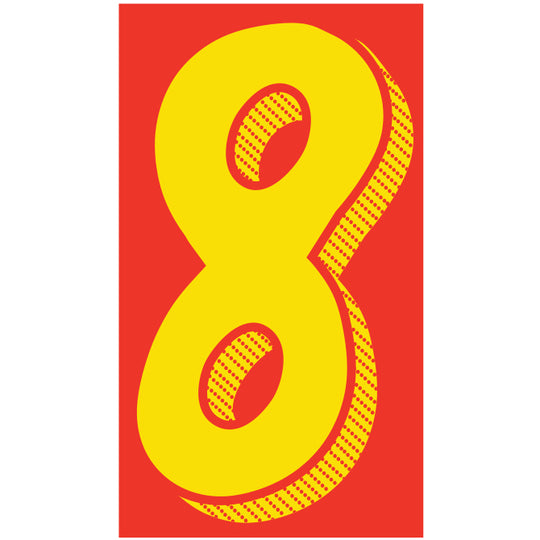 Number Window Stickers - 11-1/2" Various Colors
