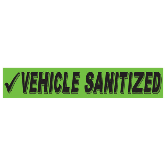 Slogan Window Stickers - 2 3/4" x 14 1/2" Fluorescent Green & Black
