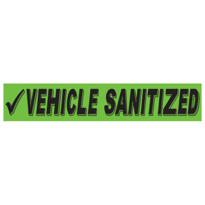 Slogan Window Stickers - 2 3/4" x 14 1/2" Fluorescent Green & Black