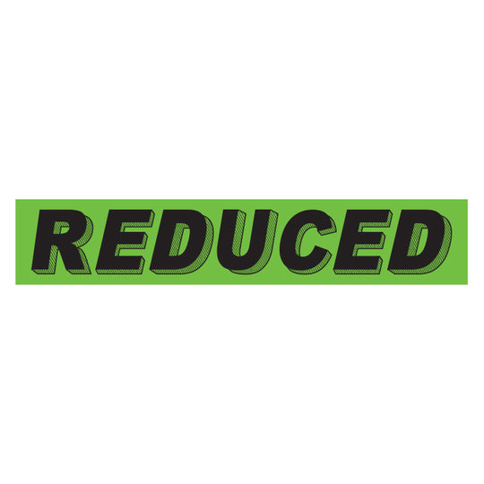 Slogan Window Stickers - 2 3/4" x 14 1/2" Fluorescent Green & Black