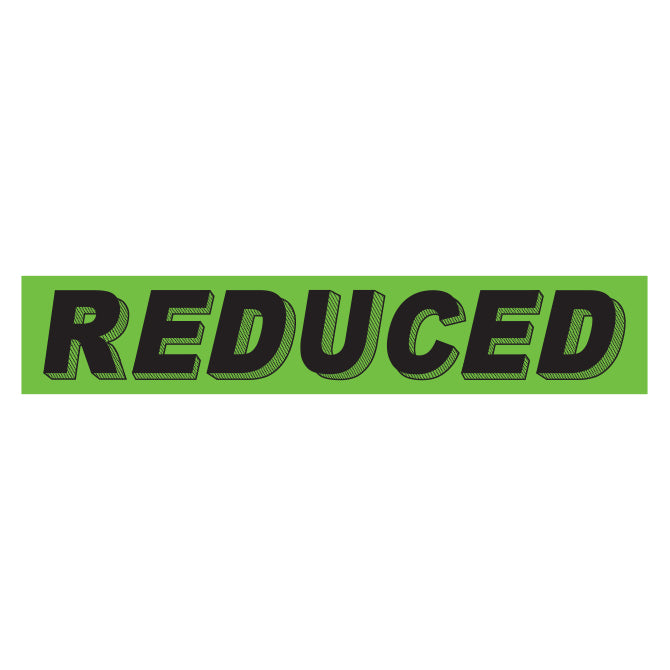Slogan Window Stickers - 2 3/4" x 14 1/2" Fluorescent Green & Black