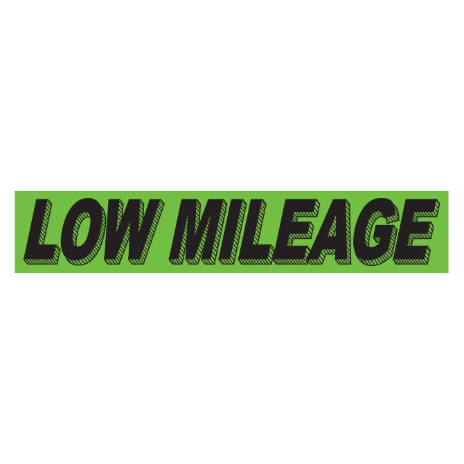 Slogan Window Stickers - 2 3/4" x 14 1/2" Fluorescent Green & Black