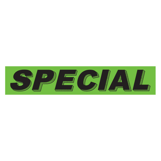 Slogan Window Stickers - 2 3/4" x 14 1/2" Fluorescent Green & Black