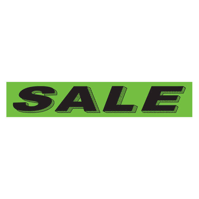 Slogan Window Stickers - 2 3/4" x 14 1/2" Fluorescent Green & Black