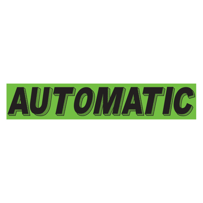 Slogan Window Stickers - 2 3/4" x 14 1/2" Fluorescent Green & Black