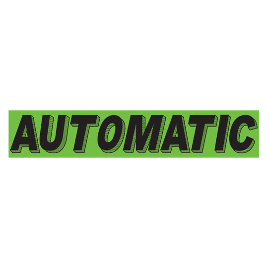 Slogan Window Stickers - 2 3/4" x 14 1/2" Fluorescent Green & Black