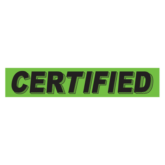 Slogan Window Stickers - 2 3/4" x 14 1/2" Fluorescent Green & Black