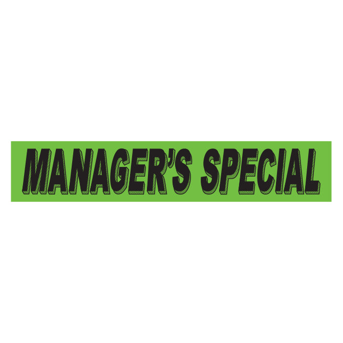 Slogan Window Stickers - 2 3/4" x 14 1/2" Fluorescent Green & Black