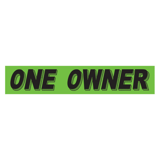 Slogan Window Stickers - 2 3/4" x 14 1/2" Fluorescent Green & Black