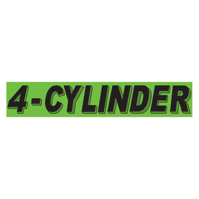 Slogan Window Stickers - 2 3/4" x 14 1/2" Fluorescent Green & Black
