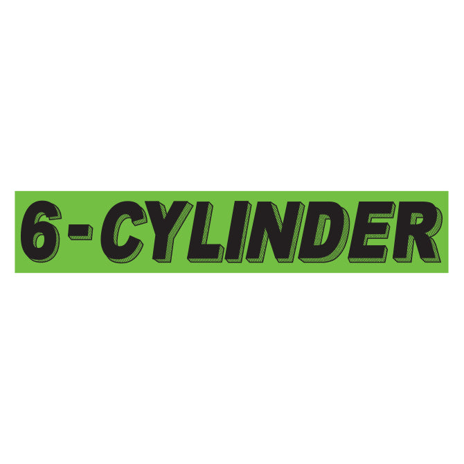 Slogan Window Stickers - 2 3/4" x 14 1/2" Fluorescent Green & Black