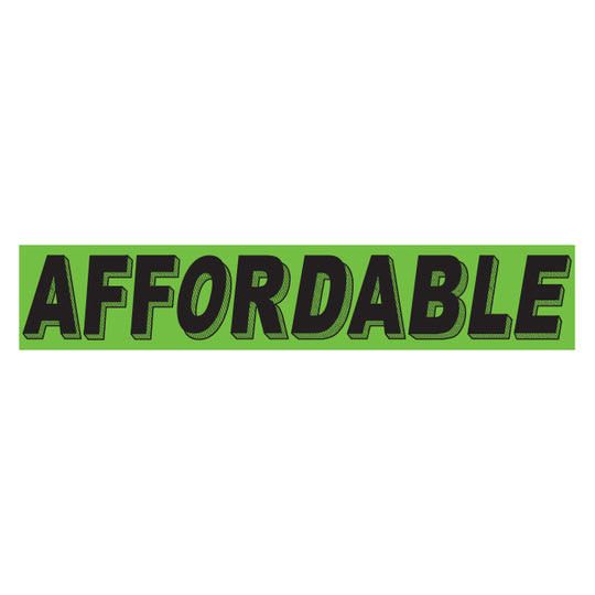 Slogan Window Stickers - 2 3/4" x 14 1/2" Fluorescent Green & Black