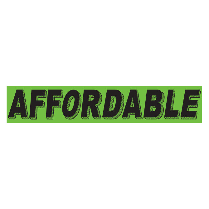 Slogan Window Stickers - 2 3/4" x 14 1/2" Fluorescent Green & Black