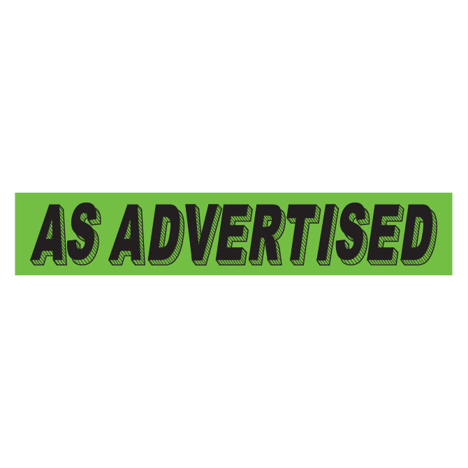 Slogan Window Stickers - 2 3/4" x 14 1/2" Fluorescent Green & Black