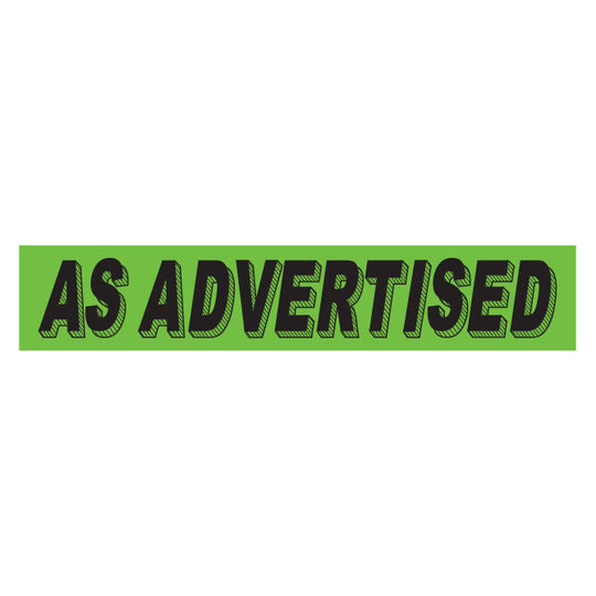 Slogan Window Stickers - 2 3/4" x 14 1/2" Fluorescent Green & Black