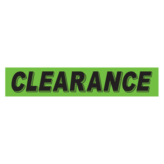 Slogan Window Stickers - 2 3/4" x 14 1/2" Fluorescent Green & Black