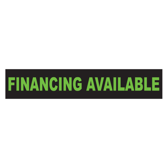 Slogan Window Stickers - 2 3/4" x 14 1/2" Fluorescent Green & Black