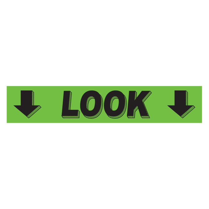 Slogan Window Stickers - 2 3/4" x 14 1/2" Fluorescent Green & Black