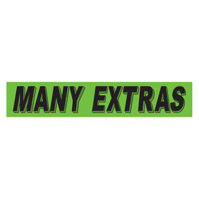 Slogan Window Stickers - 2 3/4" x 14 1/2" Fluorescent Green & Black
