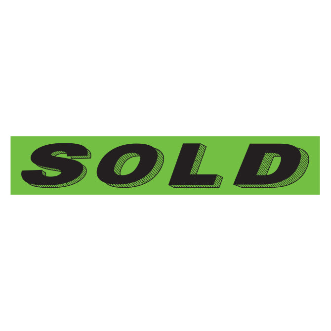 Slogan Window Stickers - 2 3/4" x 14 1/2" Fluorescent Green & Black