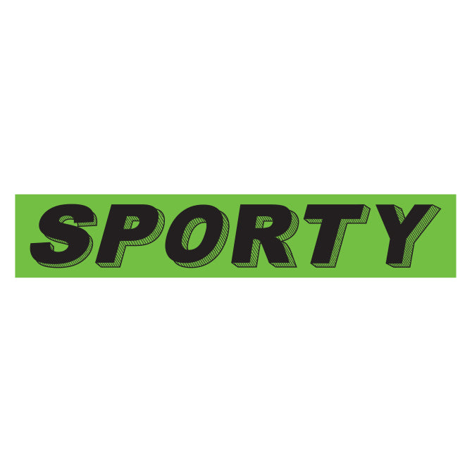 Slogan Window Stickers - 2 3/4" x 14 1/2" Fluorescent Green & Black