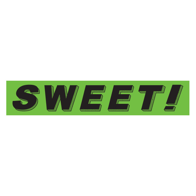 Slogan Window Stickers - 2 3/4" x 14 1/2" Fluorescent Green & Black