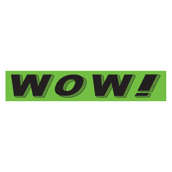 Slogan Window Stickers - 2 3/4" x 14 1/2" Fluorescent Green & Black