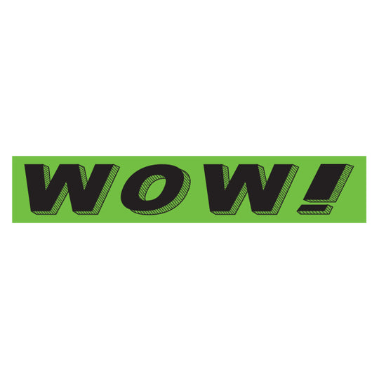 Slogan Window Stickers - 2 3/4" x 14 1/2" Fluorescent Green & Black