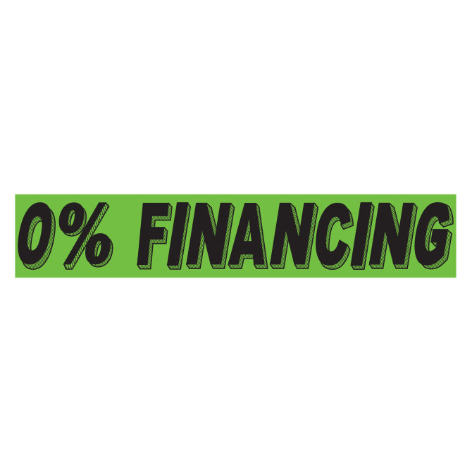 Slogan Window Stickers - 2 3/4" x 14 1/2" Fluorescent Green & Black