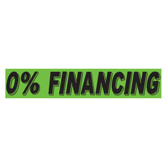 Slogan Window Stickers - 2 3/4" x 14 1/2" Fluorescent Green & Black