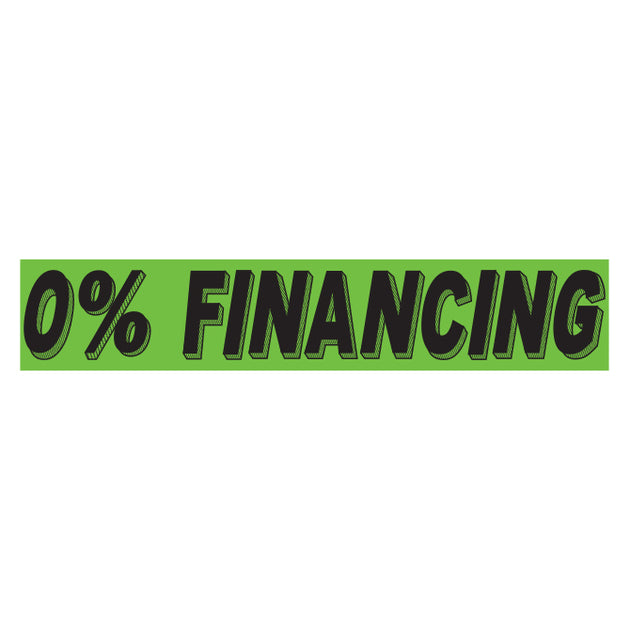 Slogan Window Stickers - 2 3/4" x 14 1/2" Fluorescent Green & Black