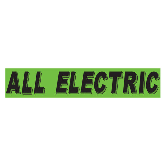 Slogan Window Stickers - 2 3/4" x 14 1/2" Fluorescent Green & Black