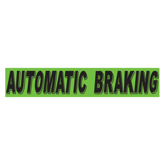 Slogan Window Stickers - 2 3/4" x 14 1/2" Fluorescent Green & Black