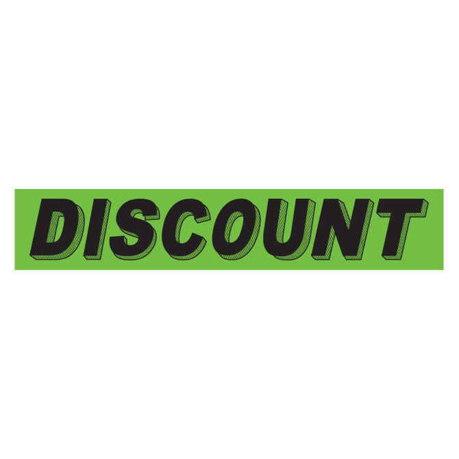 Slogan Window Stickers - 2 3/4" x 14 1/2" Fluorescent Green & Black