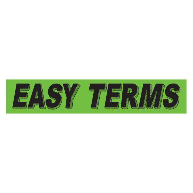 Slogan Window Stickers - 2 3/4" x 14 1/2" Fluorescent Green & Black