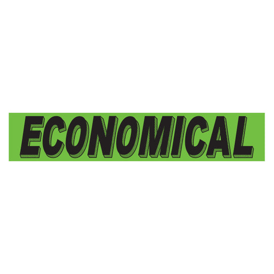 Slogan Window Stickers - 2 3/4" x 14 1/2" Fluorescent Green & Black