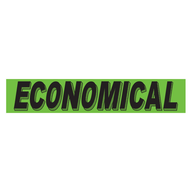 Slogan Window Stickers - 2 3/4" x 14 1/2" Fluorescent Green & Black