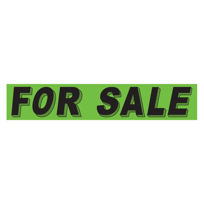Slogan Window Stickers - 2 3/4" x 14 1/2" Fluorescent Green & Black